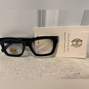 NWT House of Harlow1960 Women's Black Blue Light Glasses